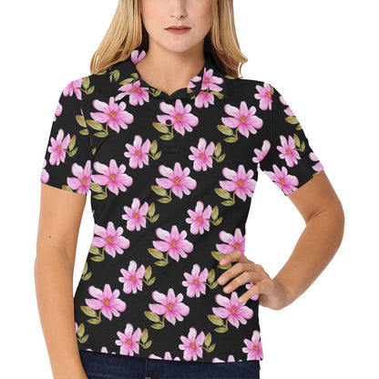 Magnolia Pattern Print Design MAG06 Women's Polo Shirt