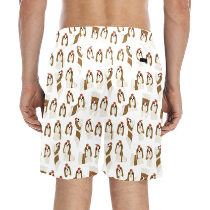 Shih Tzu Print Design LKS302 Men's Swim Trunks Beach Shorts