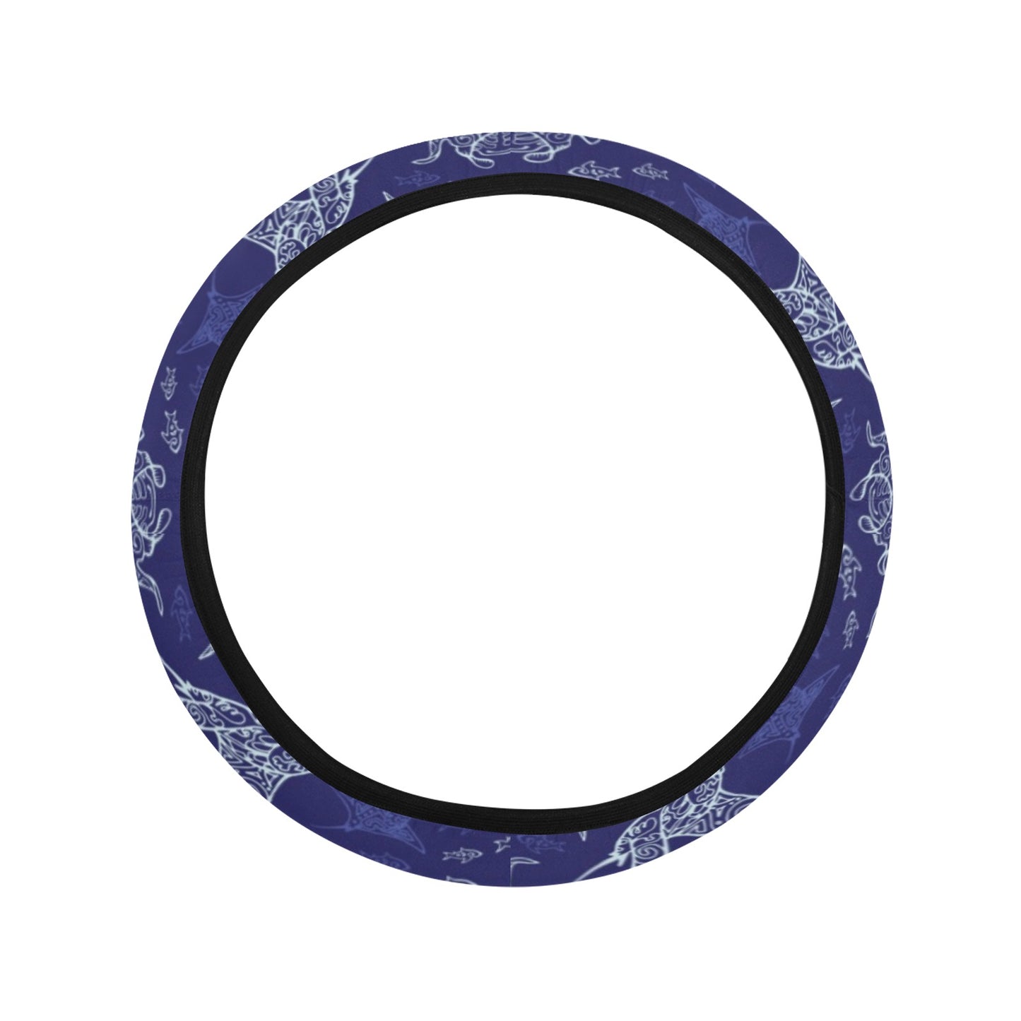 Manta Ray Print Design LKS401 Steering Wheel Cover with Elastic Edge