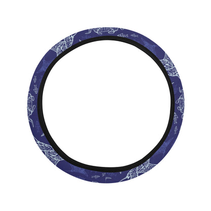 Manta Ray Print Design LKS401 Steering Wheel Cover with Elastic Edge