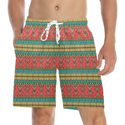African Colorful Zigzag Print Pattern Men's Swim Trunks Beach Shorts
