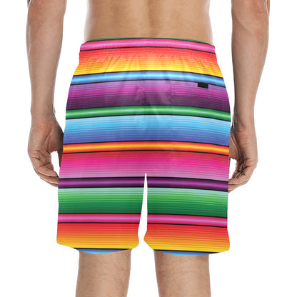 Mexican Blanket Colorful Print Pattern Men's Swim Trunks Beach Shorts