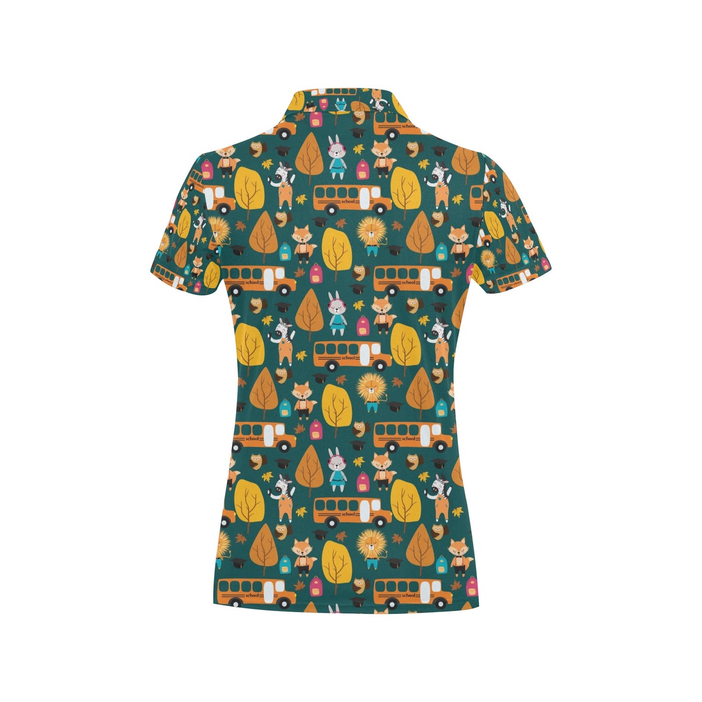 School Bus Print Design LKS309 Women's Polo Shirt