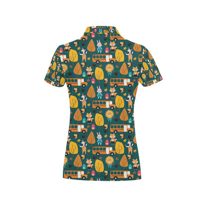 School Bus Print Design LKS309 Women's Polo Shirt