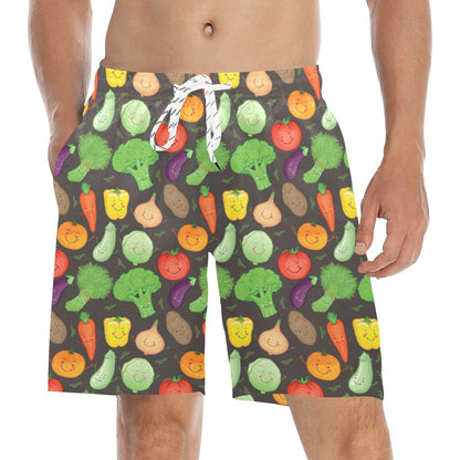 Vegan Funny Themed Design Print Men's Swim Trunks Beach Shorts