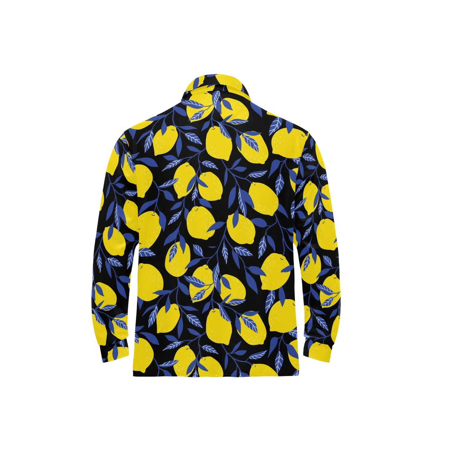 Lemon Pattern Print Design LM01 Long Sleeve Polo Shirt For Men's