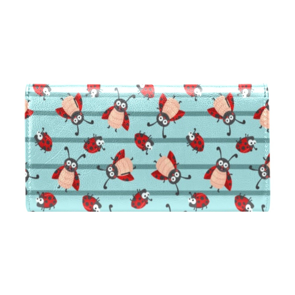 Ladybug Happy Print Pattern Women's Trifold Wallet