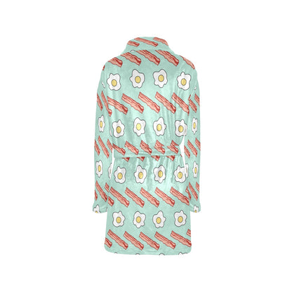 Bacon Sausage Pattern Print Design 01 Women's Fleece Robe