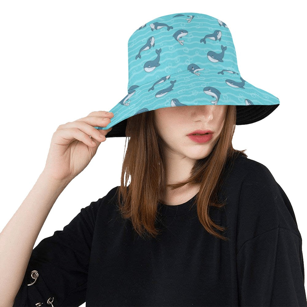 Whale Print Design LKS303 Unisex Bucket Hat