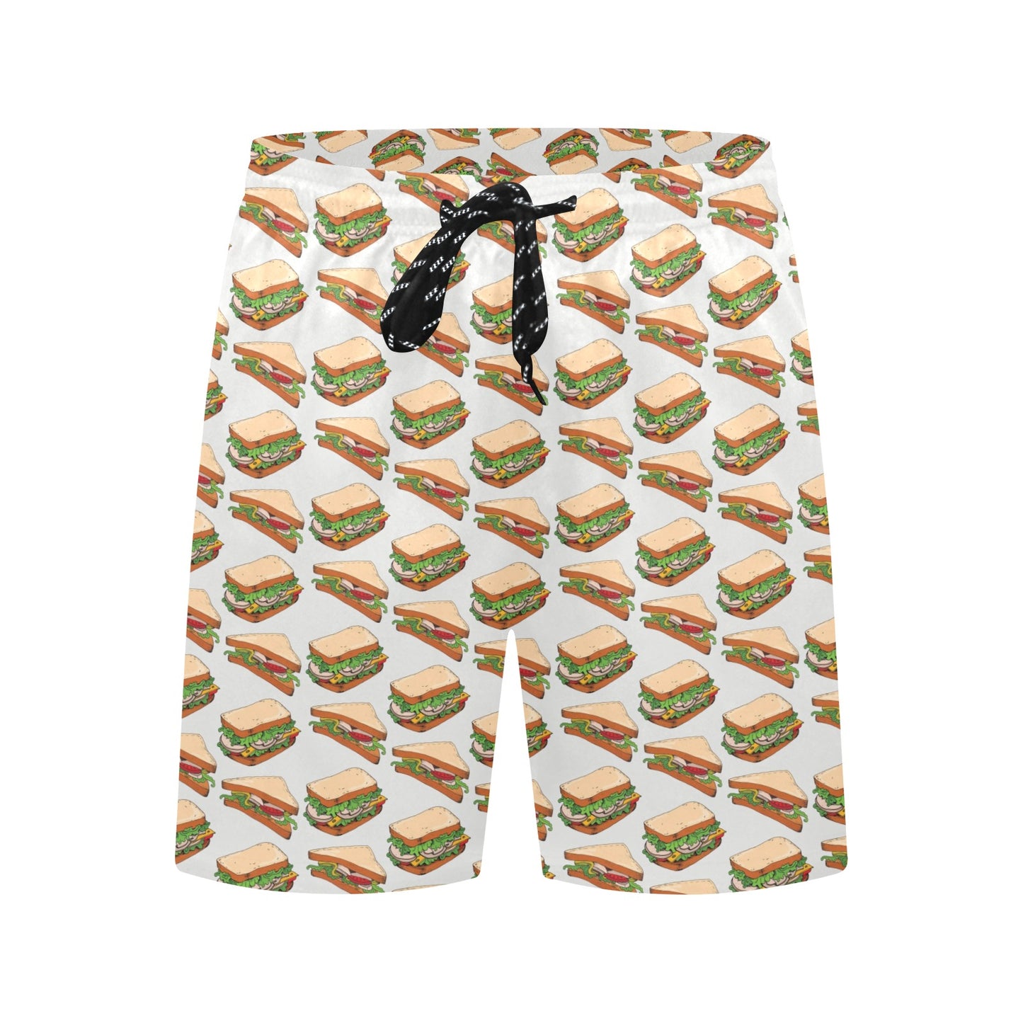 Sandwich Print Design LKS302 Men's Swim Trunks Beach Shorts