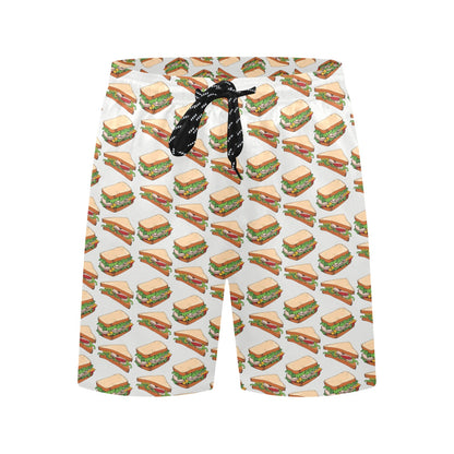 Sandwich Print Design LKS302 Men's Swim Trunks Beach Shorts