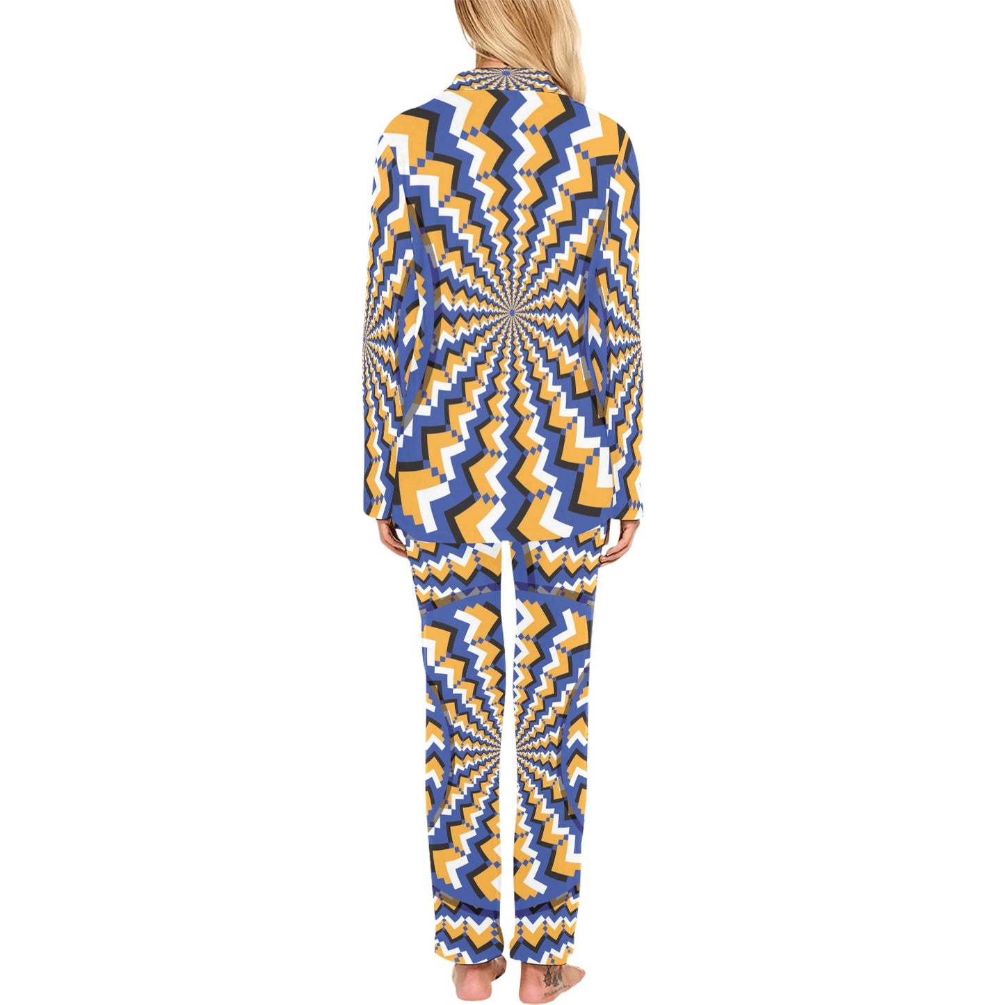 Optical illusion Pattern Print Design A01 Women's Long Pajama Set