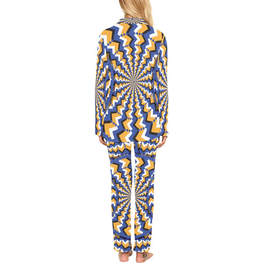 Optical illusion Pattern Print Design A01 Women's Long Pajama Set