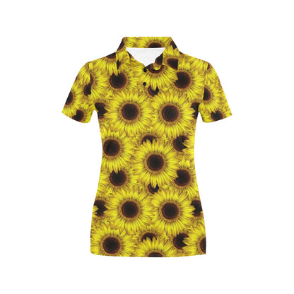 Sunflower Pattern Print Design SF010 Women's Polo Shirt