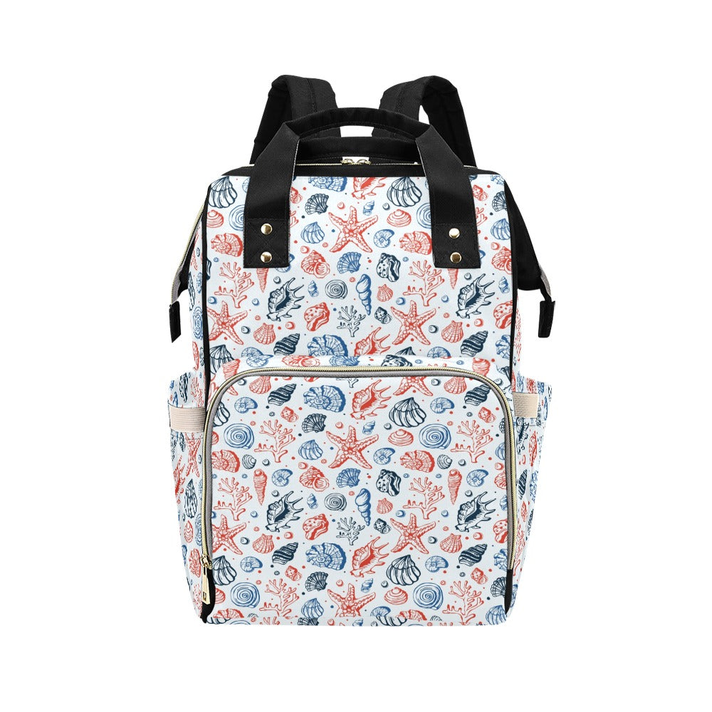 Seashell Print Design LKS307 Diaper Bag Backpack