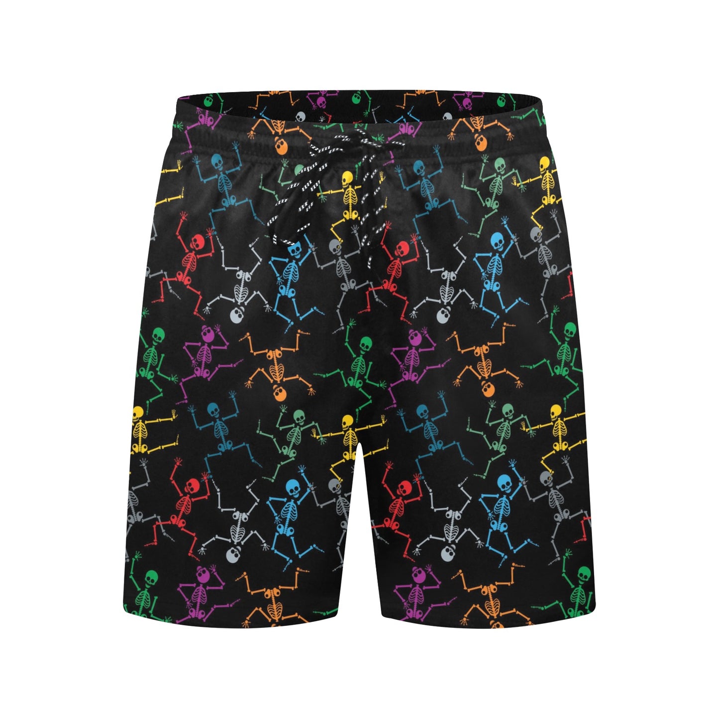 Skeleton Colorful Print Design LKS302 Men's Swim Trunks Beach Shorts