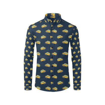 School Bus Print Design LKS304 Men's Long Sleeve Dress Shirt
