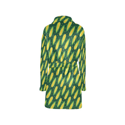Corn Pattern Print Design 03 Women's Fleece Robe