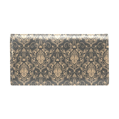 Damask Elegant Luxury Print Pattern Women's Trifold Wallet