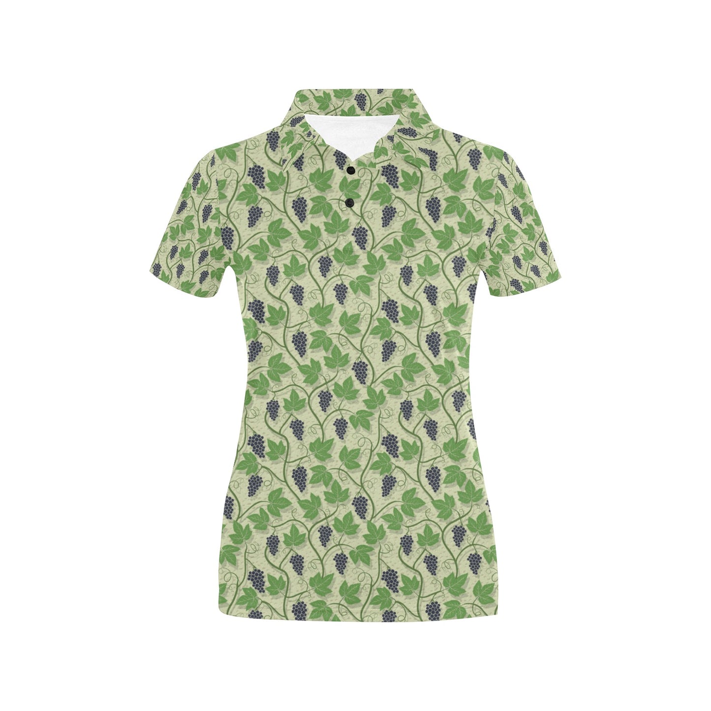 Wine Grape Thmed Print Women's Polo Shirt