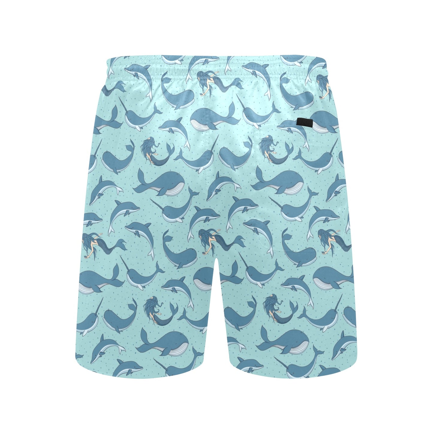 Narwhal Themed Print Men's Swim Trunks Beach Shorts