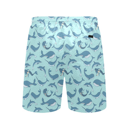 Narwhal Themed Print Men's Swim Trunks Beach Shorts