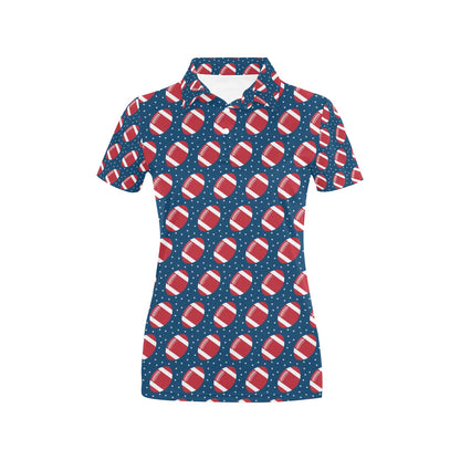 American Football Star Design Pattern Women's Polo Shirt