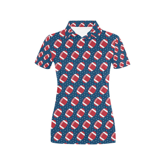American Football Star Design Pattern Women's Polo Shirt