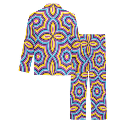 Optical illusion Pattern Print Design A03 Men's Long Pajama Set