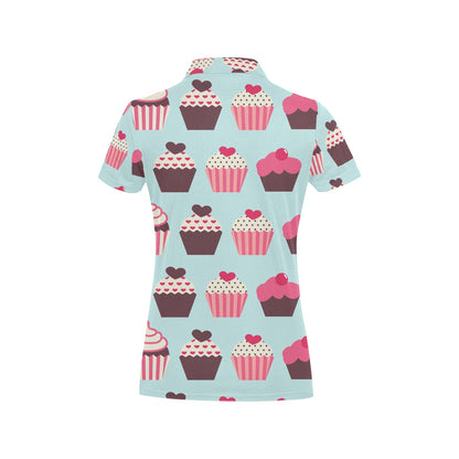 CupCake Print Pattern Women's Polo Shirt