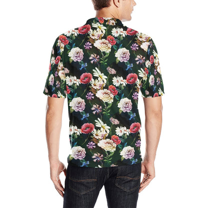 Summer Floral Print Design LKS303 Men Polo Shirt