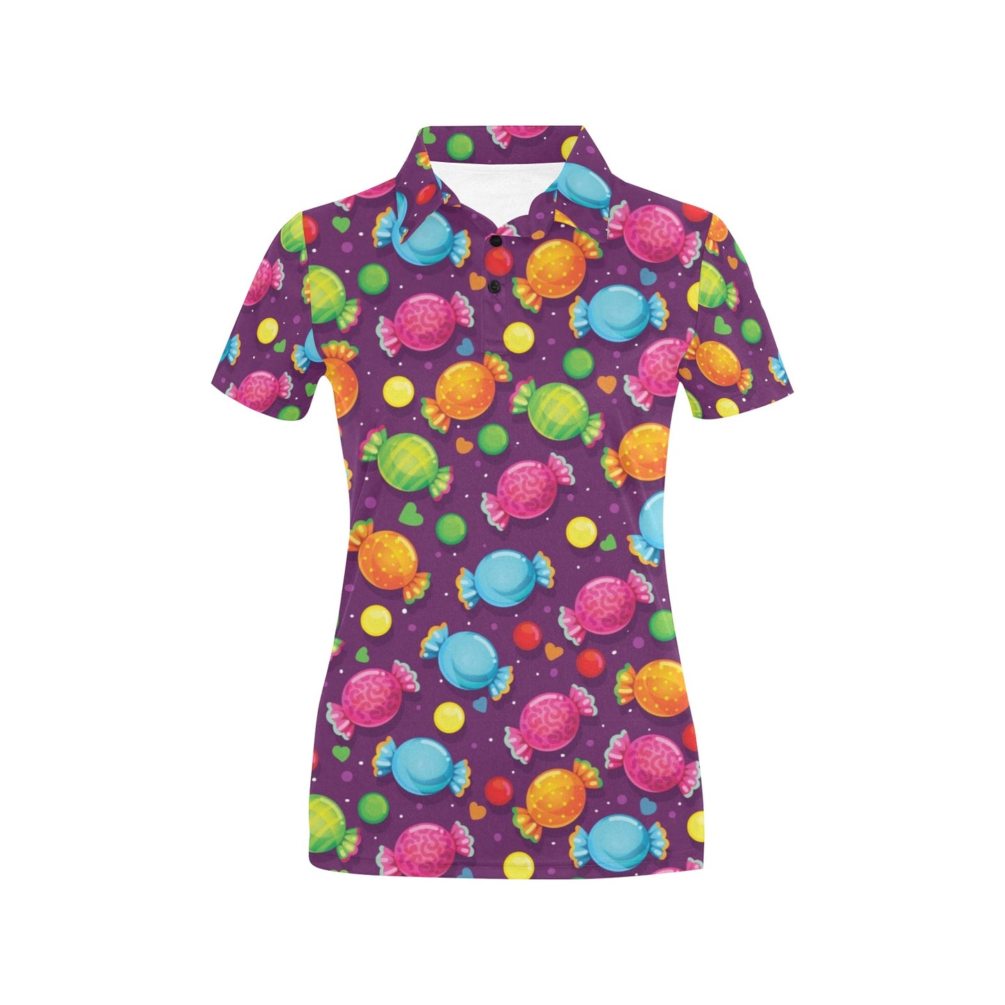 Candy Pattern Print Design CA05 Women's Polo Shirt