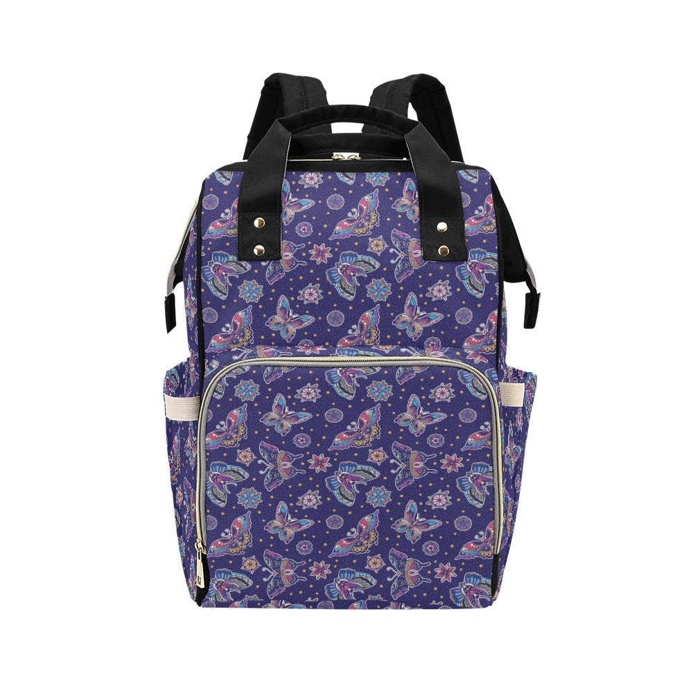 Butterfly Print Design LKS303 Diaper Bag Backpack