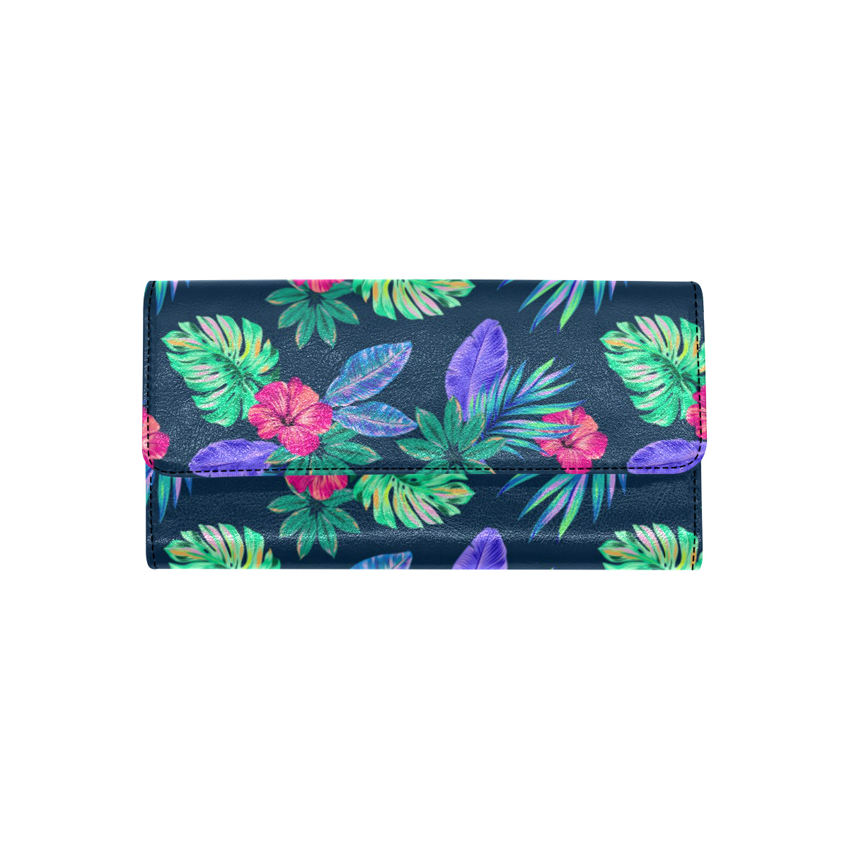 Tropical Flower Pattern Print Design TF09 Women's Trifold Wallet