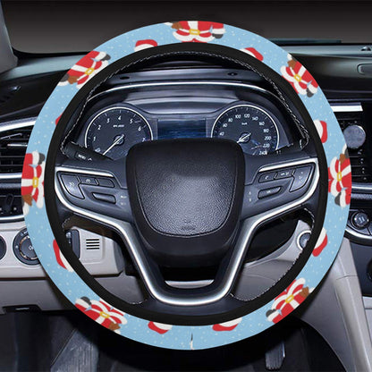 Santa Christmas Themed Print Design LKS305 Steering Wheel Cover with Elastic Edge