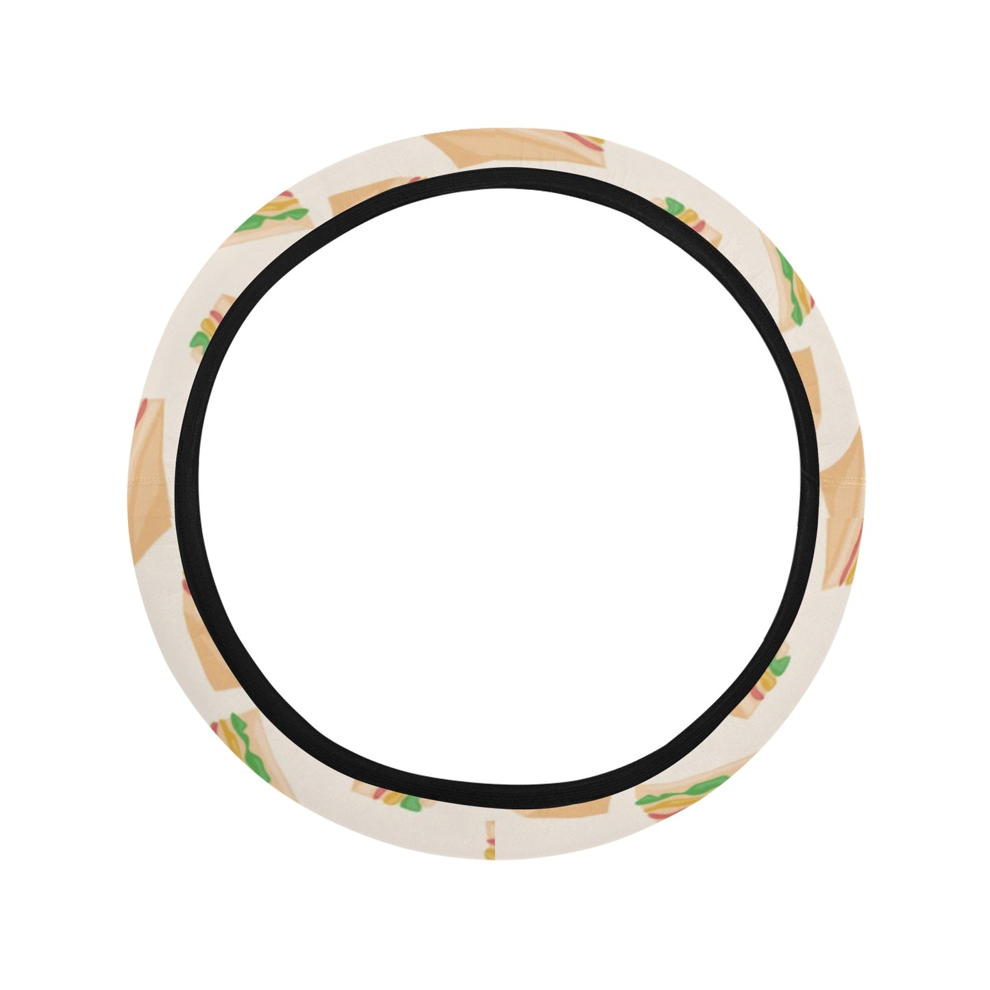 Sandwich Print Design LKS301 Steering Wheel Cover with Elastic Edge