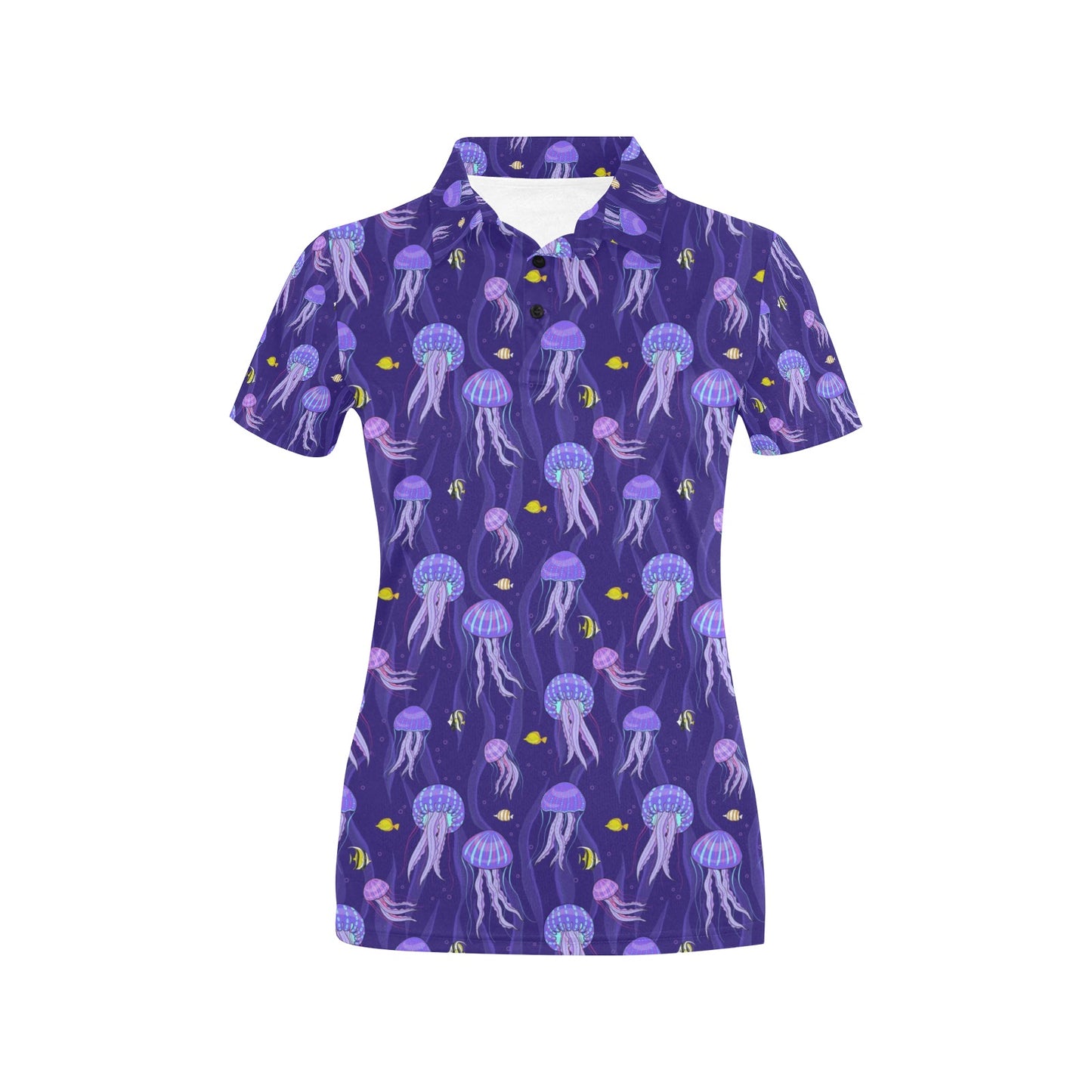 Jellyfish Style Print Women's Polo Shirt