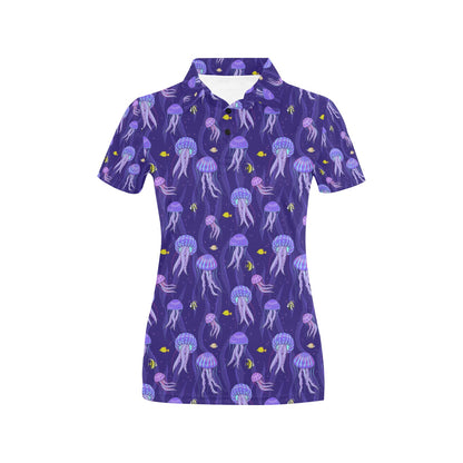 Jellyfish Style Print Women's Polo Shirt