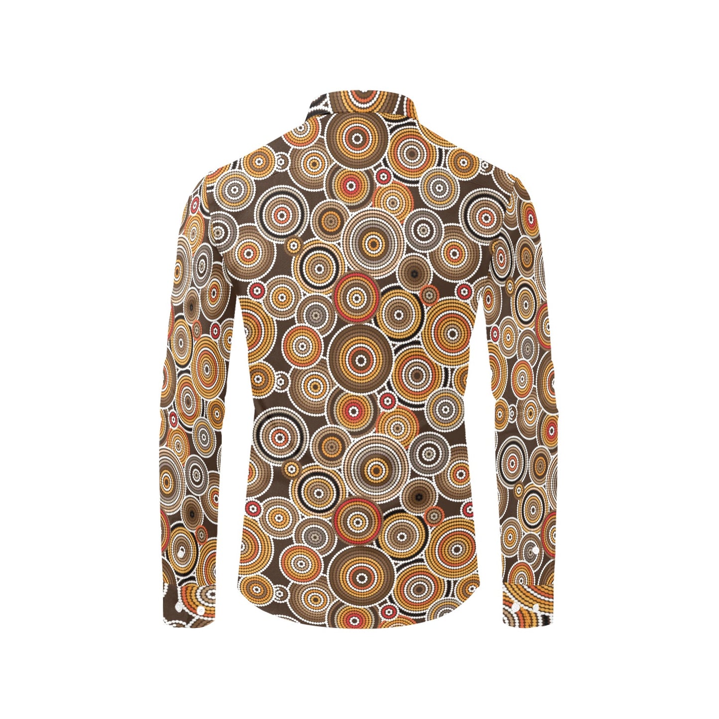 Aboriginal Print Design LKS402 Men's Long Sleeve Dress Shirt