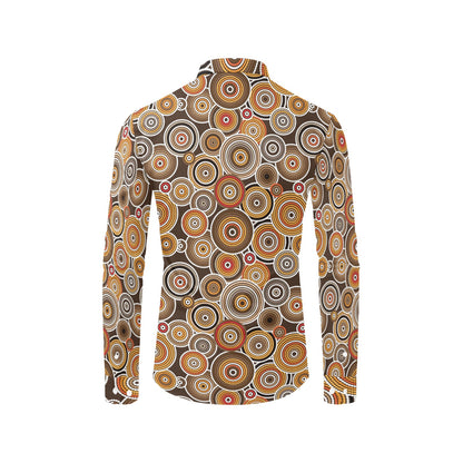 Aboriginal Print Design LKS402 Men's Long Sleeve Dress Shirt