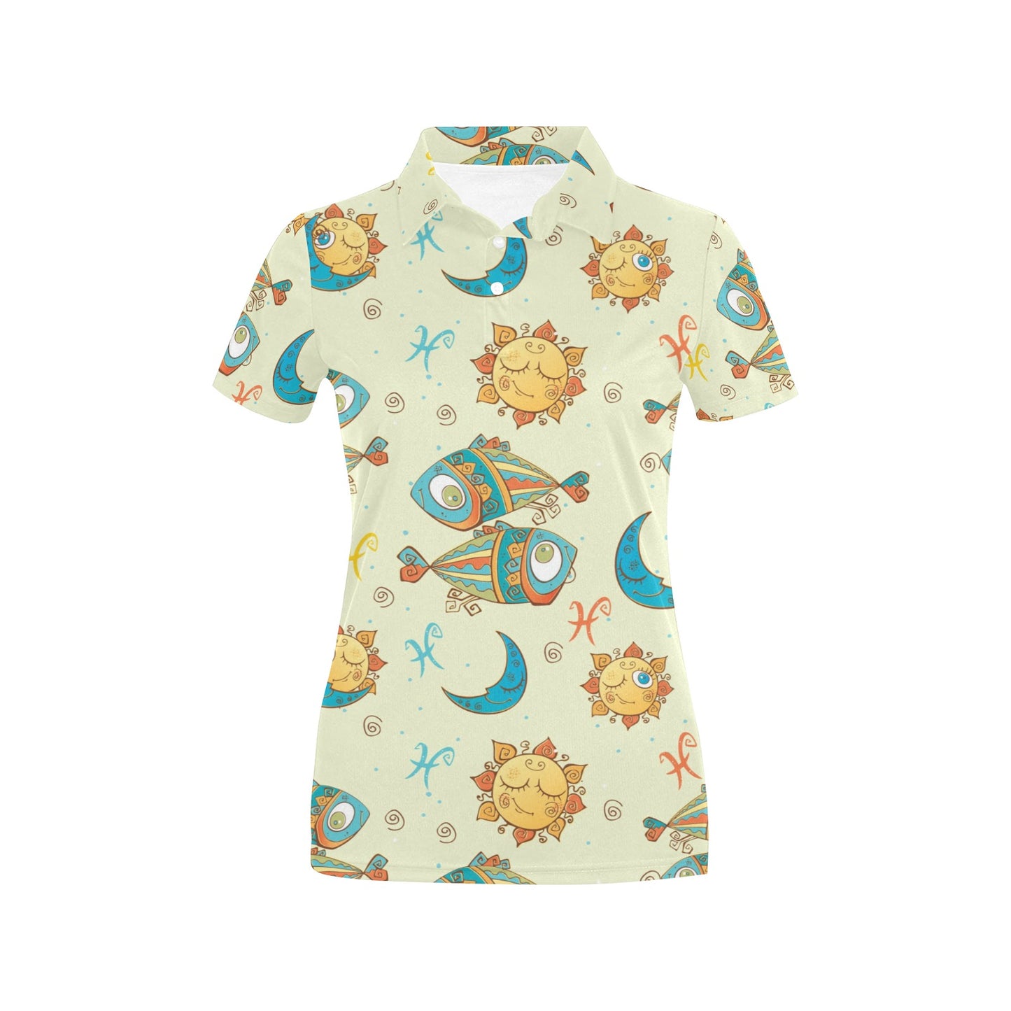 Pisces Pattern Print Design A03 Women's Polo Shirt