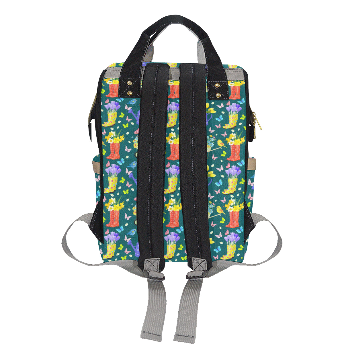 Gardening Pattern Print Design G08 Diaper Bag Backpack