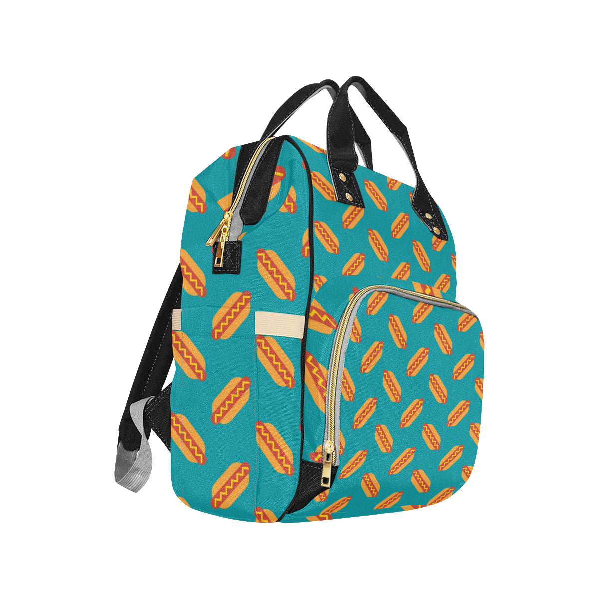 Hot Dog Pattern Print Design 03 Diaper Bag Backpack