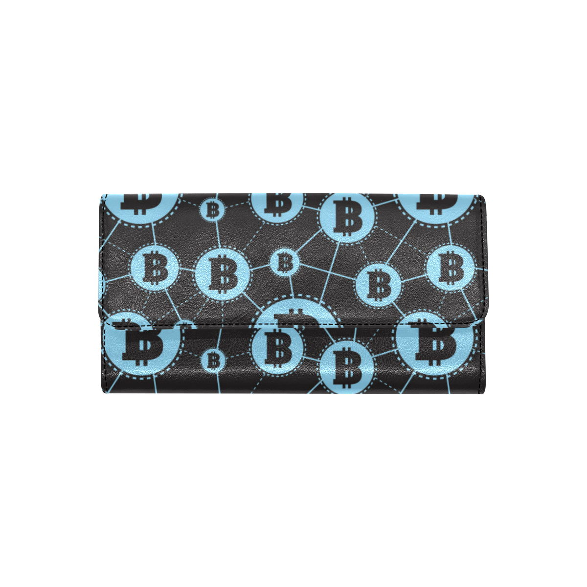 Cryptocurrency Pattern Print Design 02 Women's Trifold Wallet