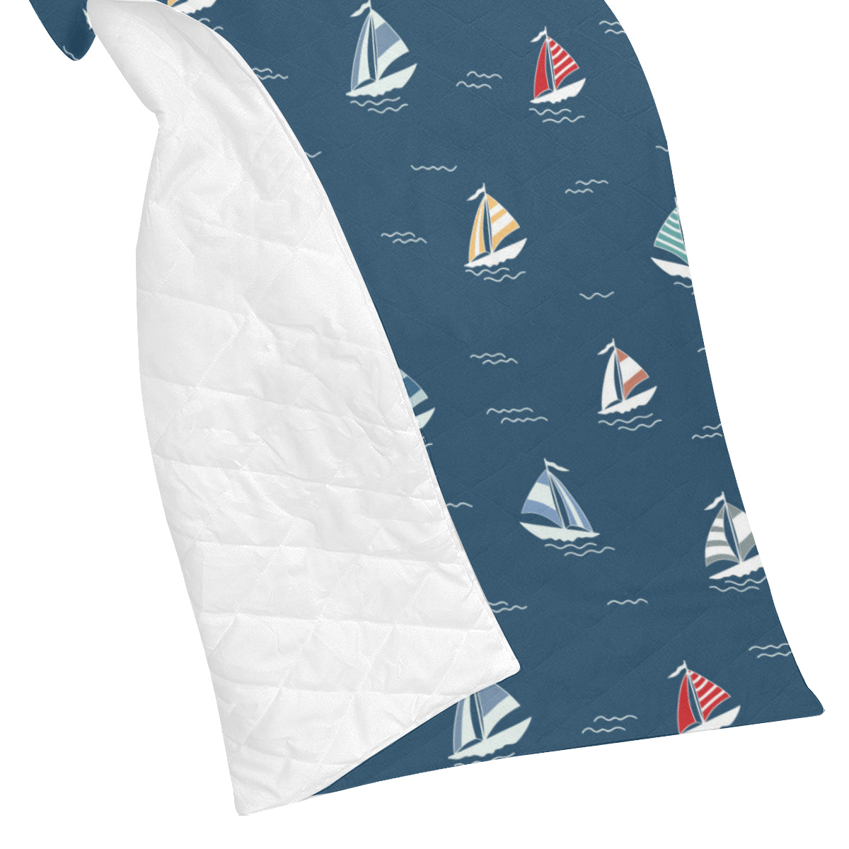 Sailing Ships Pattern Print Design A02 Premium Quilt