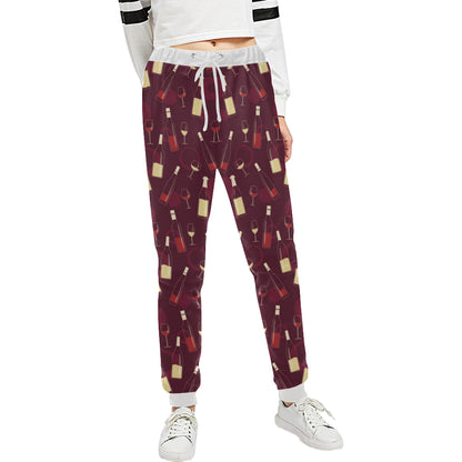 Wine Themed Pattern Print Unisex Sweatpants