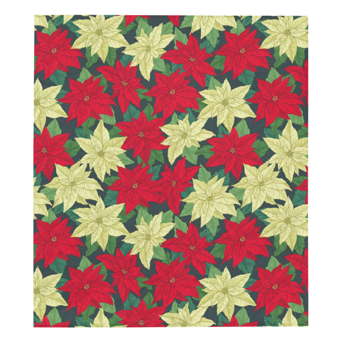 Poinsettia Pattern Print Design POT06 Premium Quilt