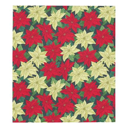 Poinsettia Pattern Print Design POT06 Premium Quilt