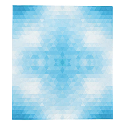 Geometric Blue Pattern Print Design 01 Premium Quilt