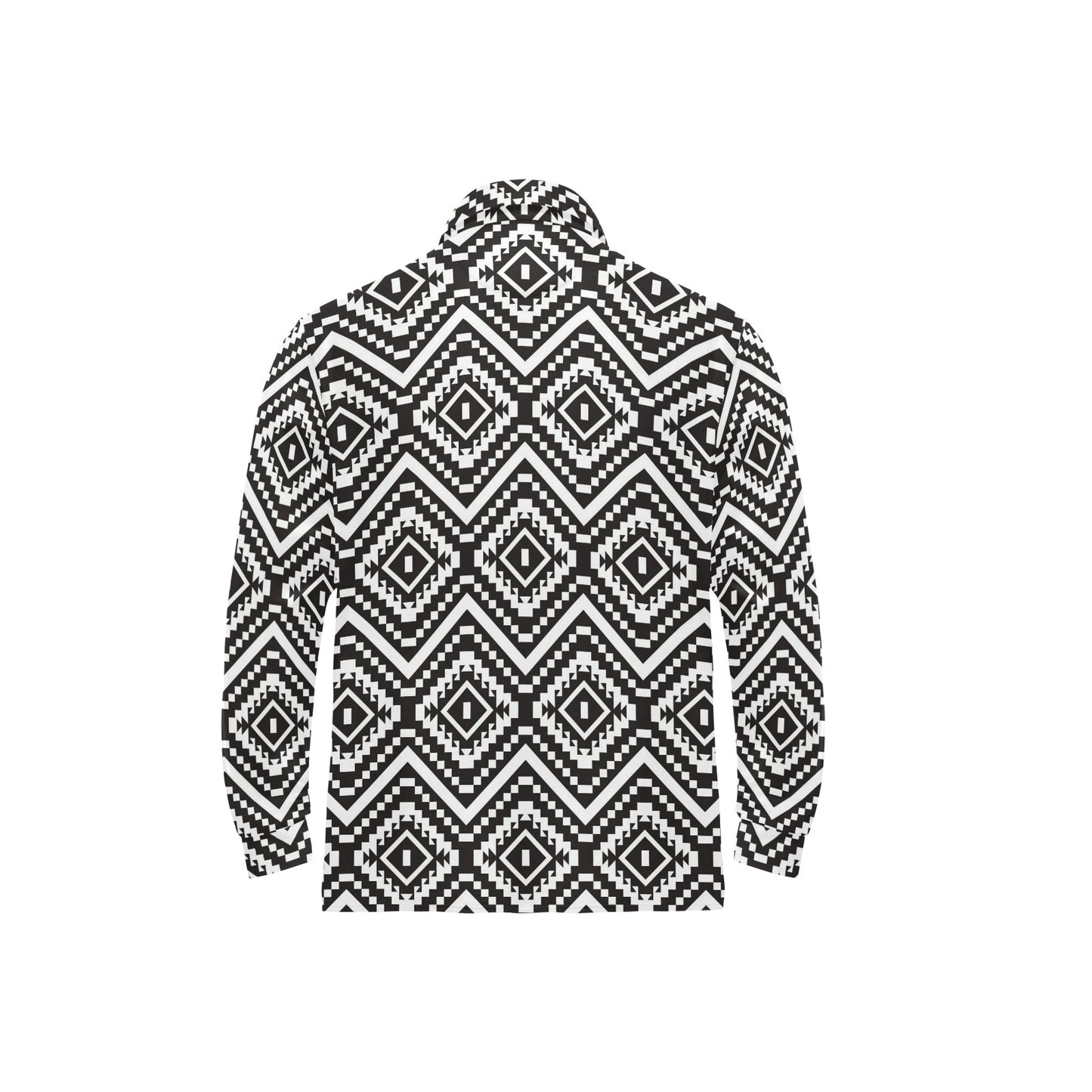 Tribal Pattern Print Design LKS303 Long Sleeve Polo Shirt For Men's